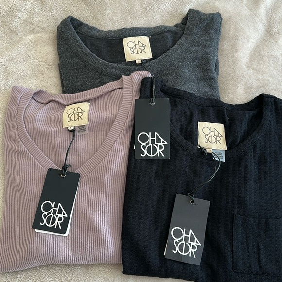 CHASER (3) Piece Size (S) Long Sleeve Bundle! Fleece, Ribbed, and Waffle - BNWT - Picture 1 of 11